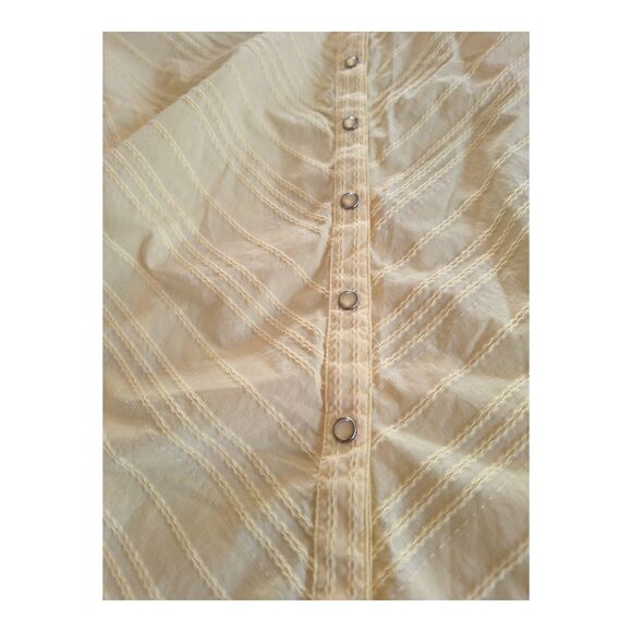 Vintage Faded Glory Stretch Shirt Pearl Snap Butter Yellow Cotton Blend 22W 24W - Picture 15 of 15